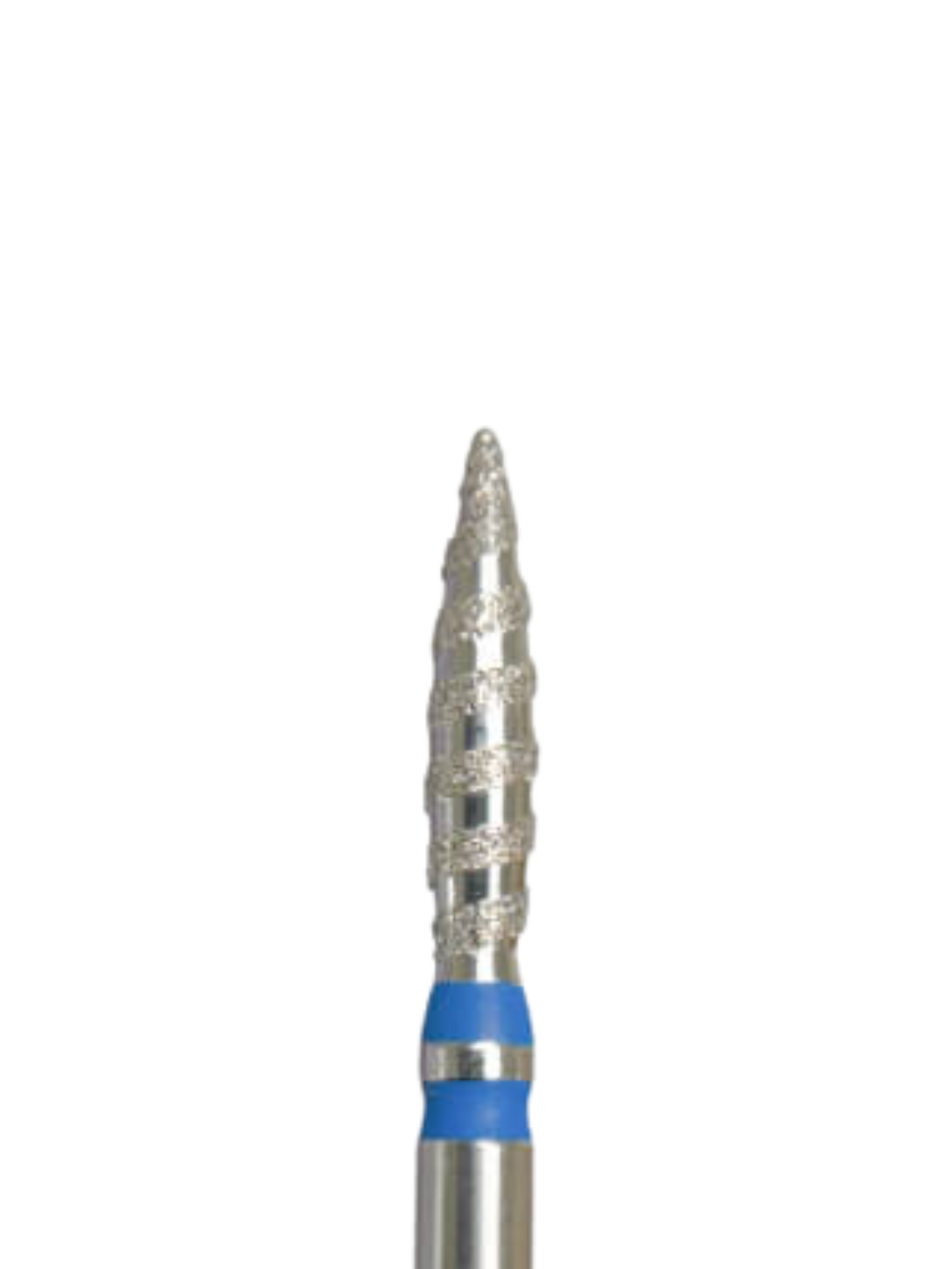 KMIZ Diamond Tornado Flame Left Handed E-File Nail Drill Bit - Medium Grit (Blue) 2.3mm