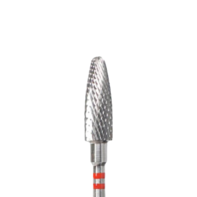 KMIZ Carbide Corn Left-Handed E-File Nail Drill Bit - Fine Grit (Red) 5.0mm