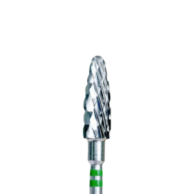KMIZ Carbide Corn Left-Handed E-File Nail Drill Bit - Coarse Grit (Green) 5.0mm