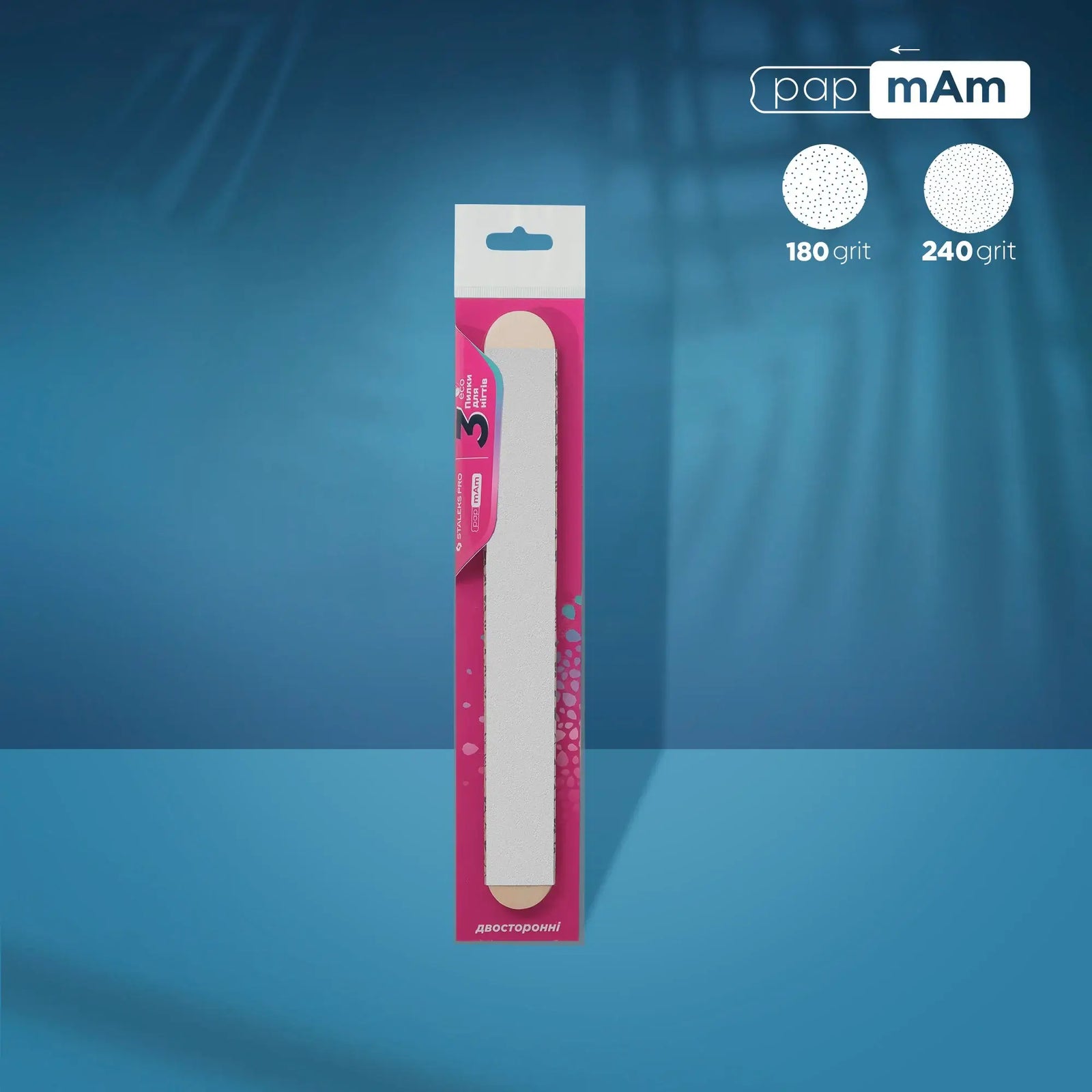 Staleks papmAm Disposable Double-Sided Mix File on Wooden Base 180/240 (3 PCS)