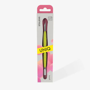 Staleks Manicure Pusher Gummy with Yellow Silicone Handle UNIQ 10 TYPE 2 (Rounded Narrow and Beveled Pusher)