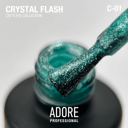 Adore Professional Crystal Flash Cat Eye Gel Polish - Mint Green