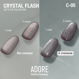 Adore Professional Crystal Flash Cat Eye Gel Polish - Powder Pink