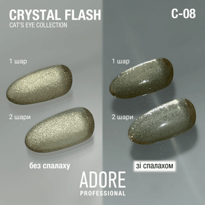 Adore Professional Crystal Flash Cat Eye Gel Polish - Gold