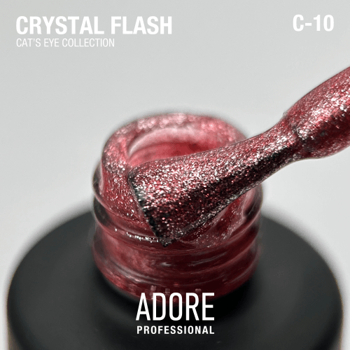 Adore Professional Crystal Flash Cat Eye Gel Polish- Ruby Red