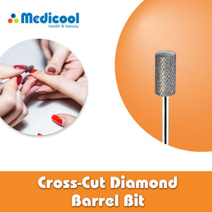 Medicool Cross Cut Diamond Barrel Bit -E13M- for Nails