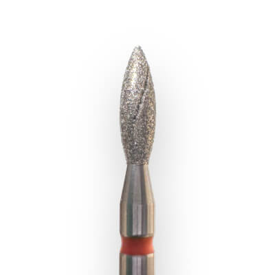 KMIZ Diamond Flame E-File Nail Drill Bit - Fine Grit (Red) 2.5mm