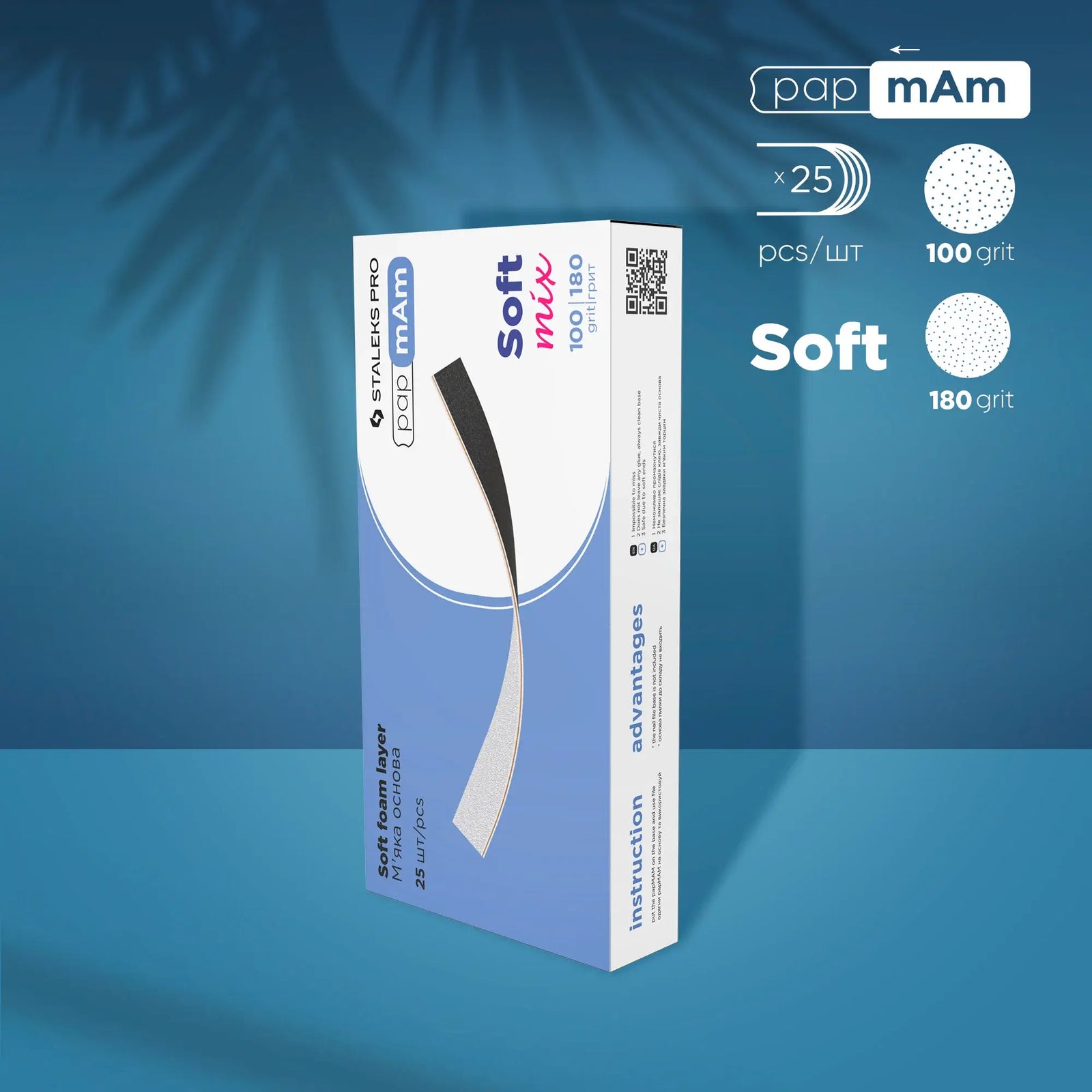 Staleks papmAm Disposable Double-Sided Mix Files with Soft Base EXPERT 20 (25 pcs)