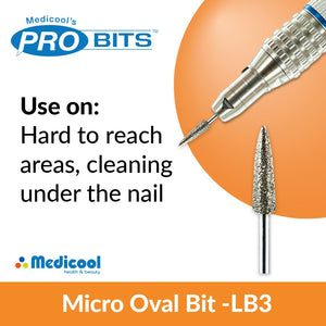 Medicool Diamond Micro Oval Bit -LB3- for Nails
