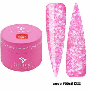 DNKa Cover Base #0065 Kiss Pink with Flakes, 12 ml