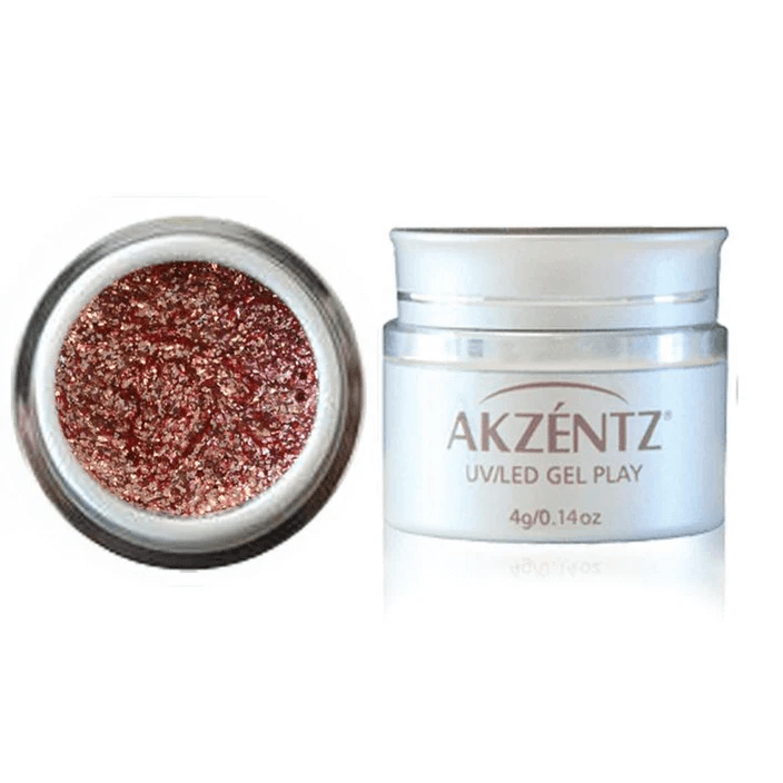 AKZENTZ GEL PLAY - GLITZ ROSE GOLD LEAF