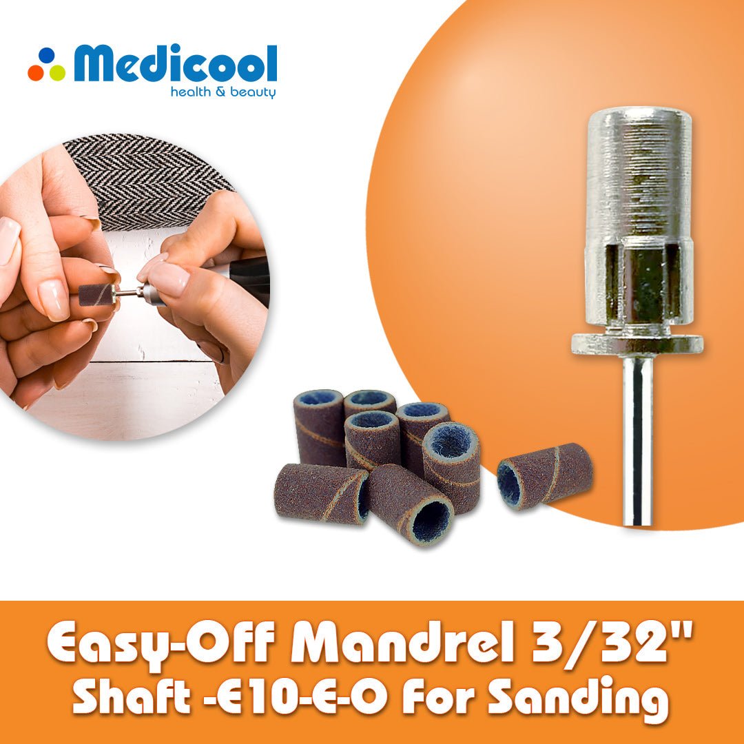 Medicool Easy Off Mandrel 3/32" Shaft -E10-EO for Sanding Band for Nails