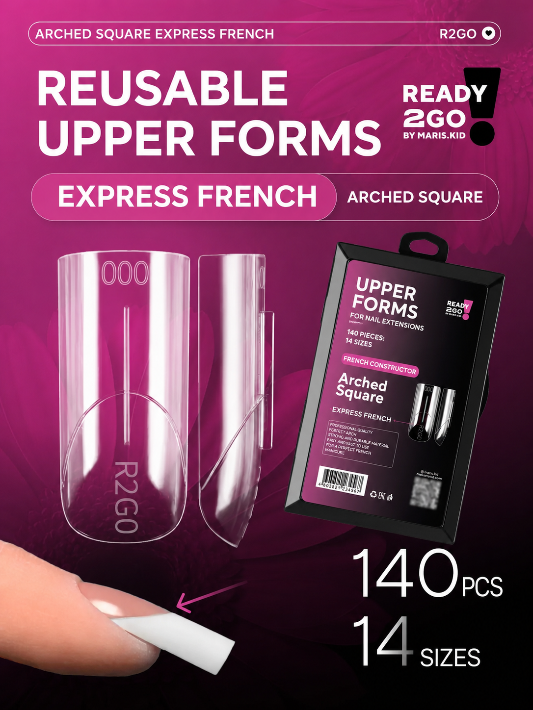 Dual Forms Ready2GO" by Maris.Kid - Arched Square Express French Tip