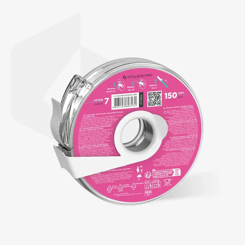 Staleks Disposable White Abrasive Tape EXPERT (In Plastic Case)