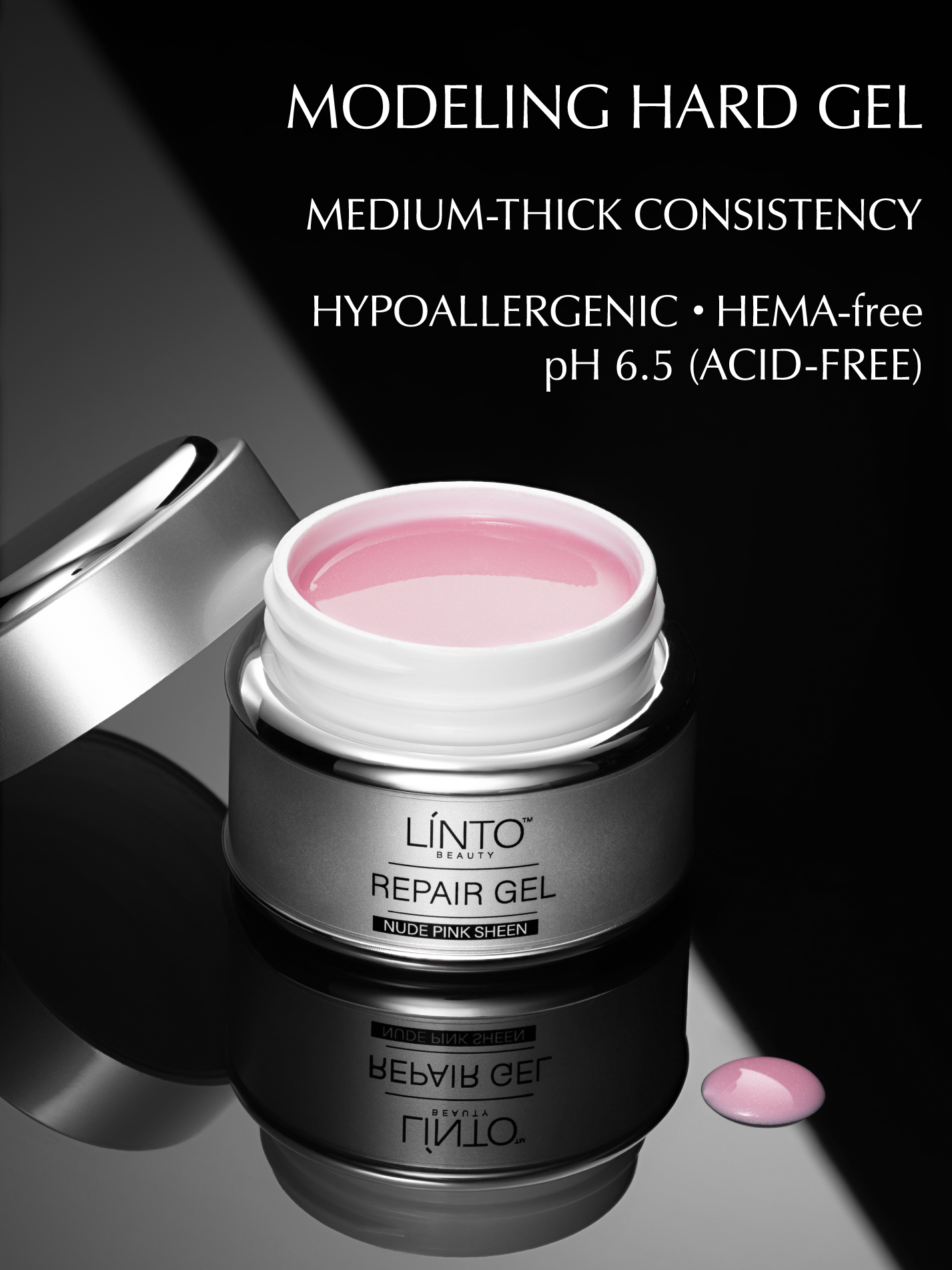 LINTO BEAUTY REPAIR GEL NUDE PINK SHEEN 15 ml / 0,5fl oz