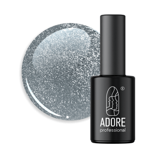 Adore Professional Crystal Flash Cat Eye Gel Polish - Cold Silver