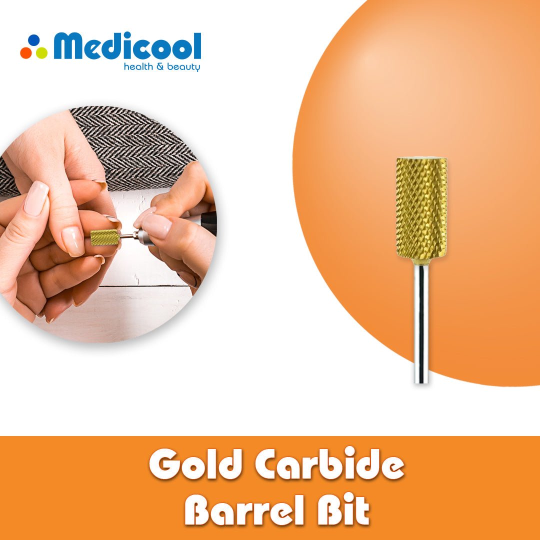 Medicool Gold Carbide Barrel Bits for Nails