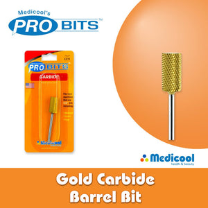 Medicool Gold Carbide Barrel Bits for Nails