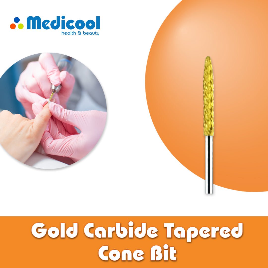 Medicool Gold Carbide Tapered Cone Bit -CC4- for Nails