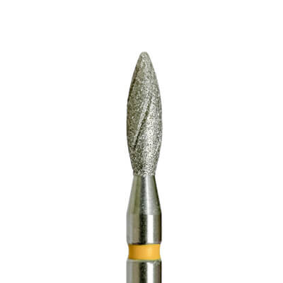 KMIZ Diamond Flame E-File Nail Drill Bit - Extra Fine Grit (Yellow) 2.5mm