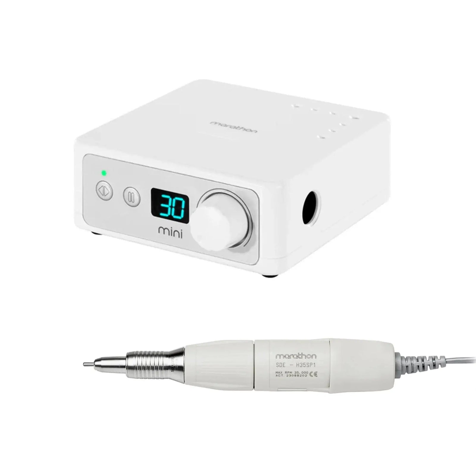 Saeyang Marathon K35 Mini + H35SP1 35k HP E-File Nail Drill - White