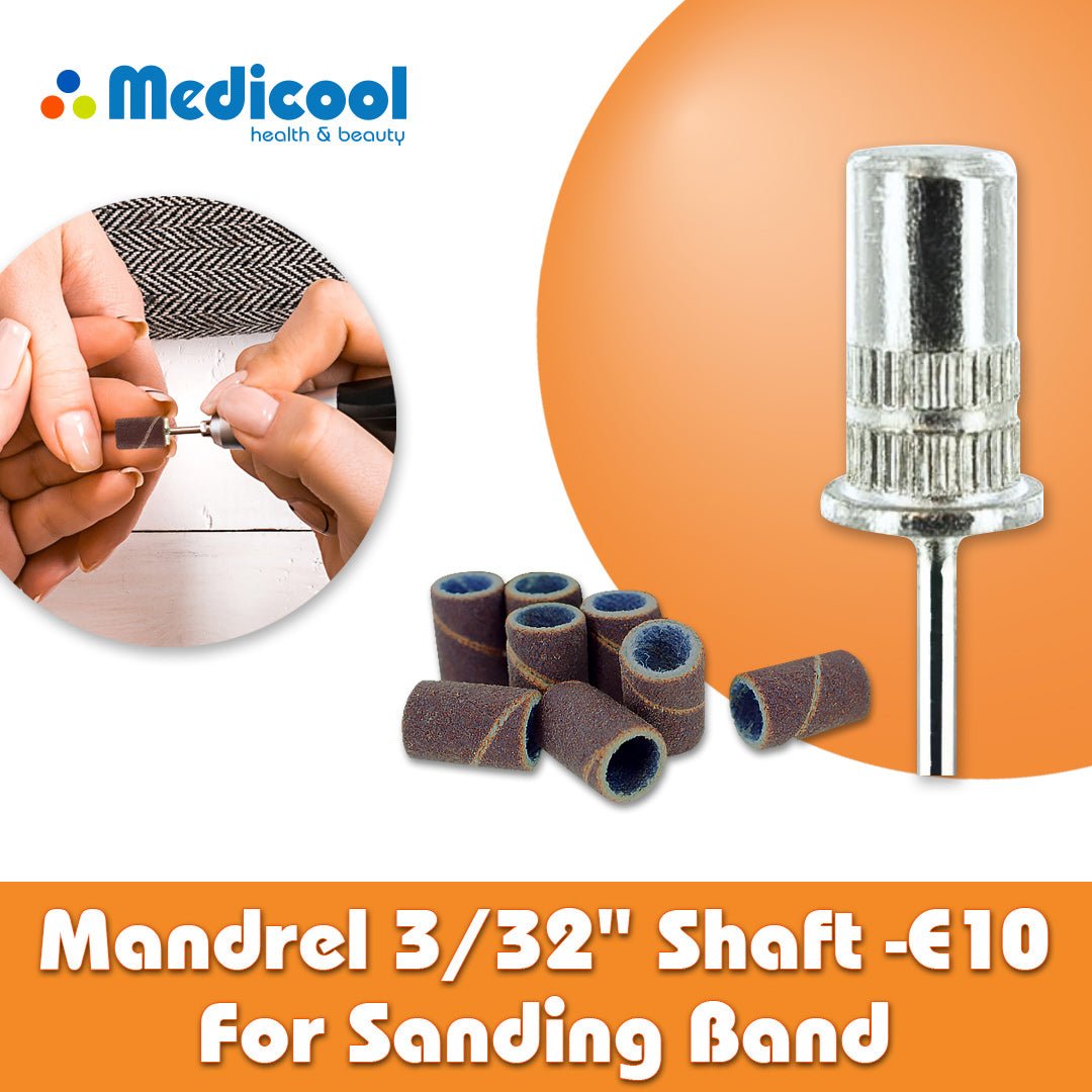 Medicool Mandrel 3/32" Shaft -E10- for Sanding Band for Nails