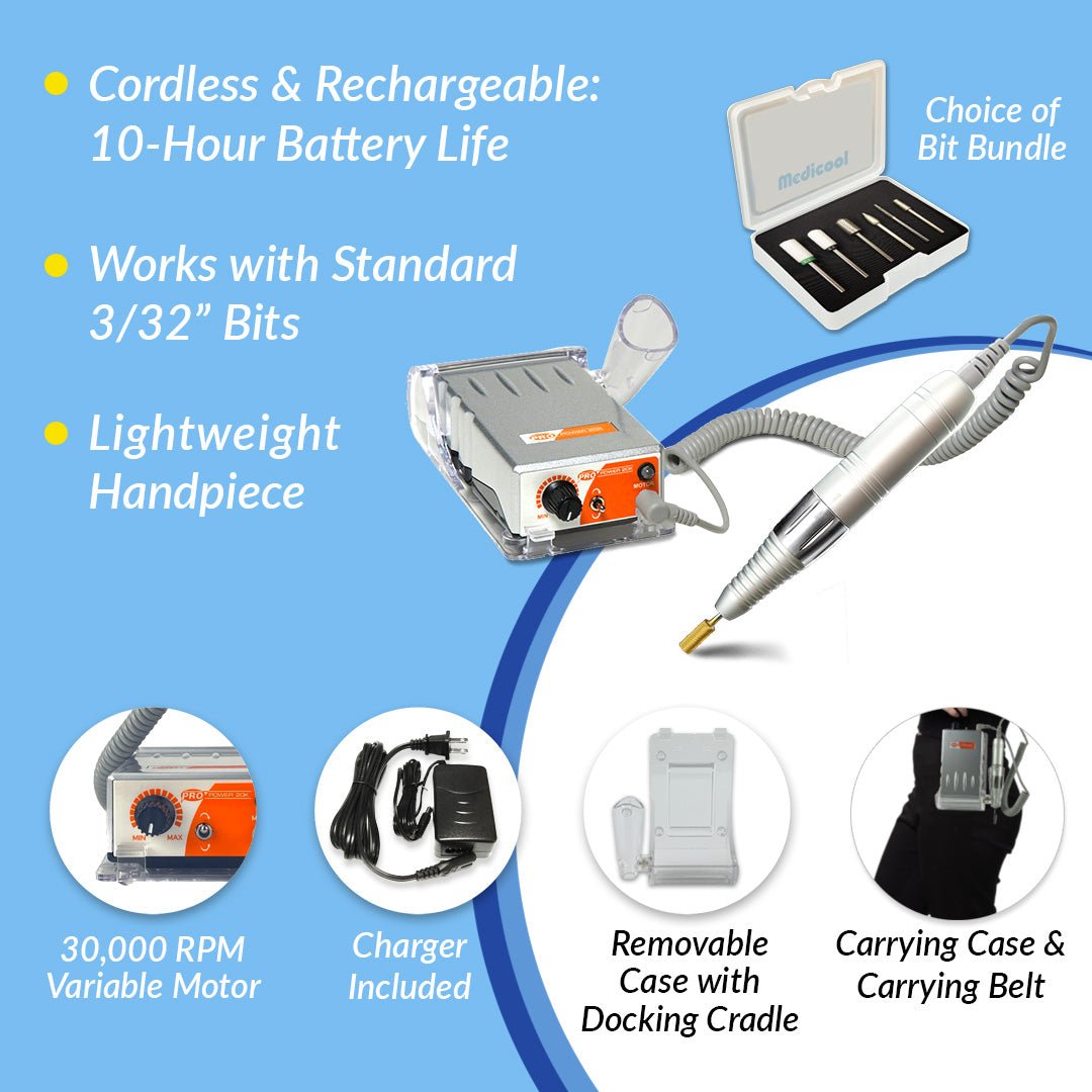 Medicool Pro Power 20k Electric File + Bit Bundles