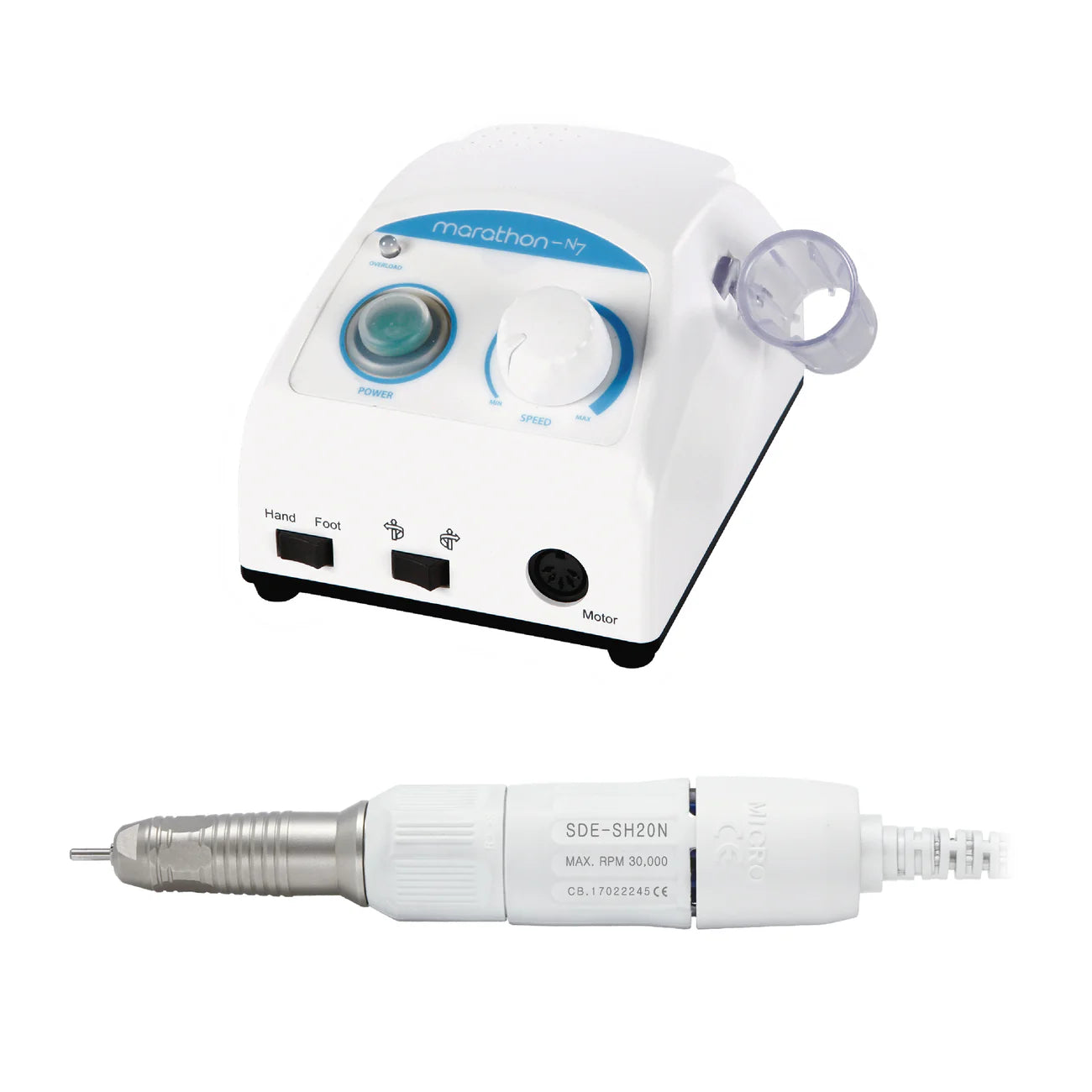 Saeyang Marathon-N7 + SH20N HP E-file Nail Drill- White