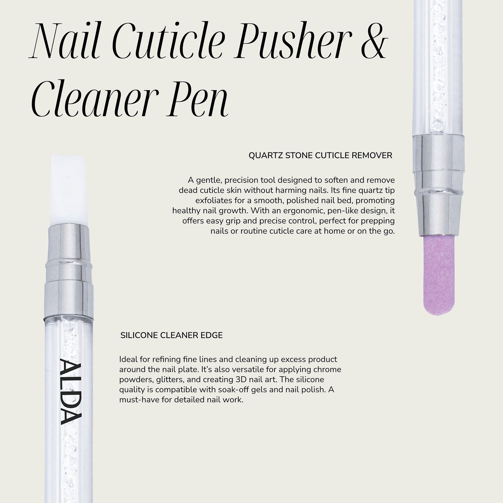 Alda Cuticle Pusher & Cleaner Pen