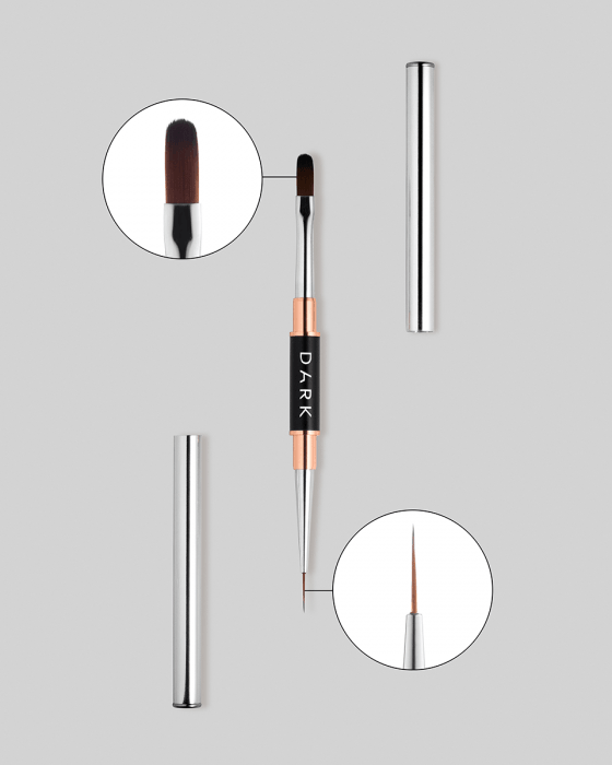 DARK Double-sided Brush  (liner 10 mm + rounded gel 12 mm)