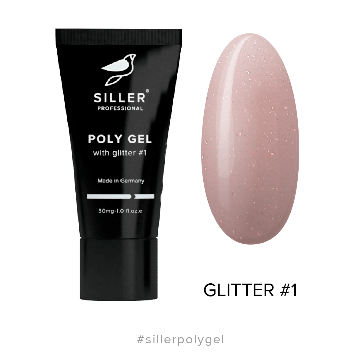 Siller Polygel with Glitter #1 - Pale Peach