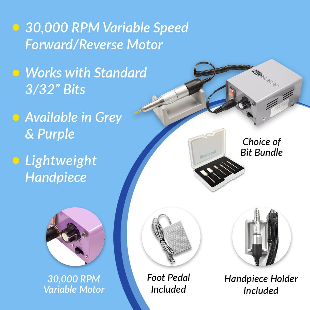 Medicool Pro Power 30K Electric File + Bit Bundles