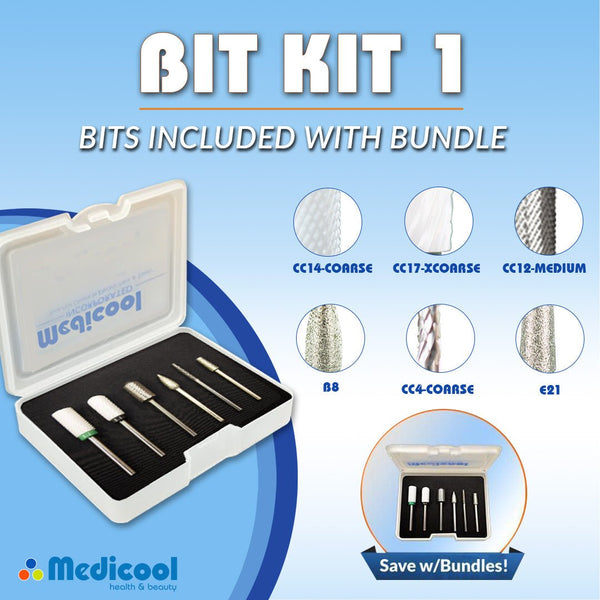 Medicool Pro Power 35k Electric File + Bit Kit 1 Bundle - Nail Mart USA