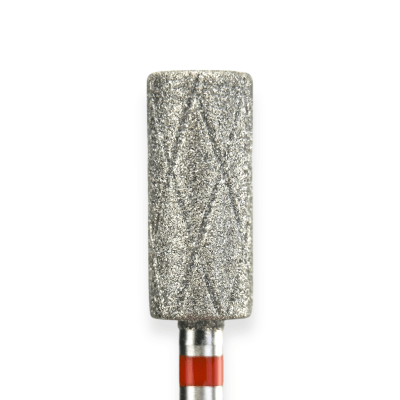 KMIZ Diamond Cylinder E-File Nail Drill Bit - Fine Grit (Red) 5.5mm