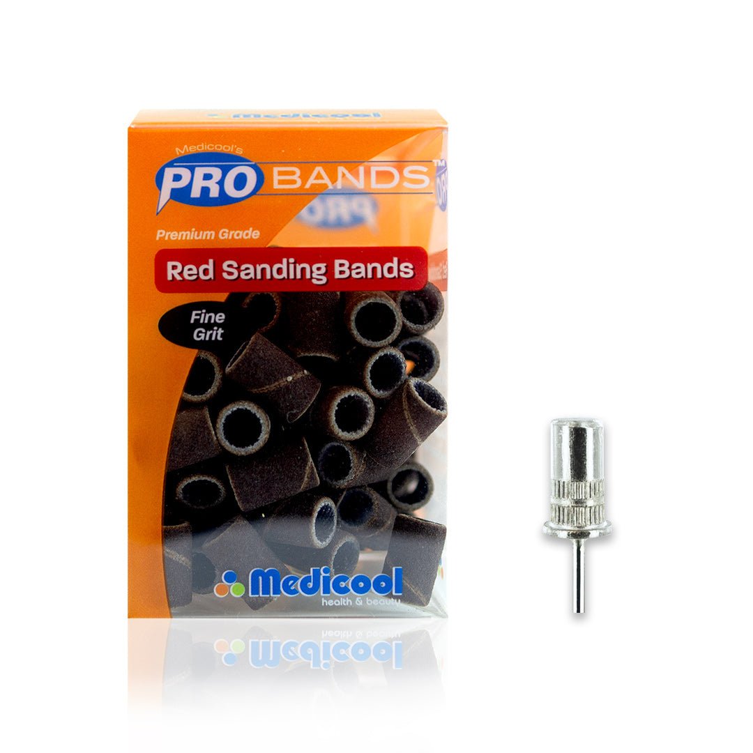 Medicool Red-Brown Sanding Bands and Mandrel Bundle