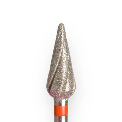KMIZ Diamond Rounded Drop E-File Nail Drill Bit - Fine Grit (Red)