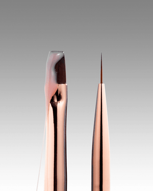 DARK Double-Sided Brush Beige (Liner 11 mm + Flat Square 9 mm)
