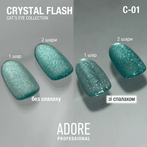 Adore Professional Crystal Flash Cat Eye Gel Polish - Mint Green