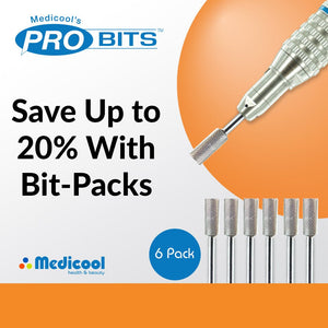 Medicool Silver Carbide Small Barrel Two-Way Bits for Nails