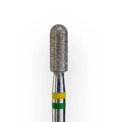 KMIZ Twin Diamond Rounded Cylinder E-File Nail Drill Bit - Extra Fine & Coarse 3.1mm