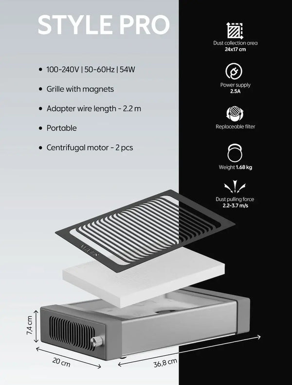 SHEMAX Style PRO Professional Dust Collector - Mocha Mousse - Nail