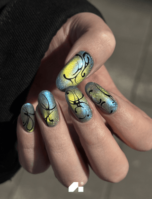 Adore Professional Satin Cat Eye Gel Polish - Gold Blue