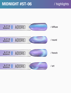 Adore Professional Satin Cat Eye Gel Polish - Midnight