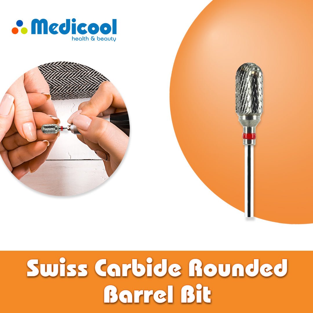 Medicool Swiss Carbide Rounded Barrel Bit for Nails