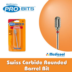 Medicool Swiss Carbide Rounded Barrel Bit for Nails