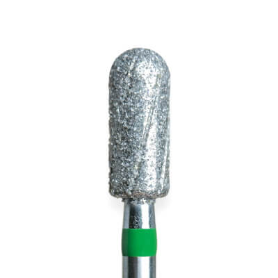 KMIZ Diamond Rounded Cylinder E-File Nail Drill Bit - Coarse Grit (Green) 4.2mm