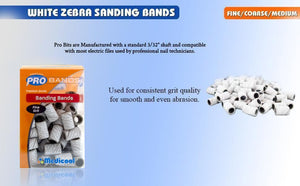 Medicool White Sanding Bands and Mandrel Bundle