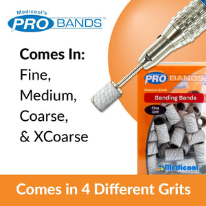 Medicool White Sanding Bands and Mandrel Bundle