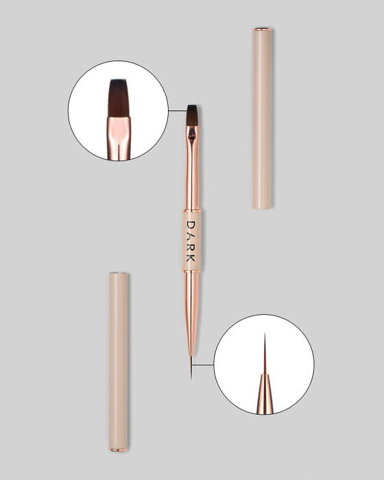 DARK Double-Sided Brush Beige (Liner 11 mm + Flat Square 9 mm)