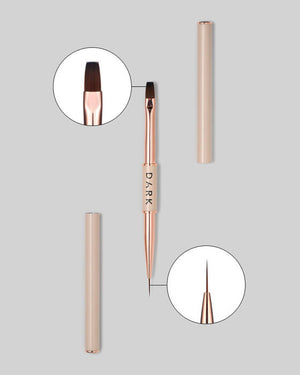 DARK Double-Sided Brush Beige (Liner 11 mm + Flat Square 9 mm)